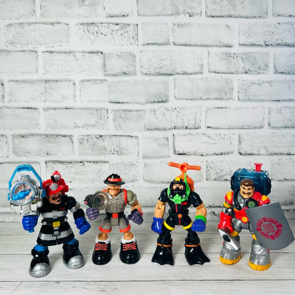 Mattel Rescue Heroes Action Figure Lot Vintage 1999 2000 Toys Firefighter Set